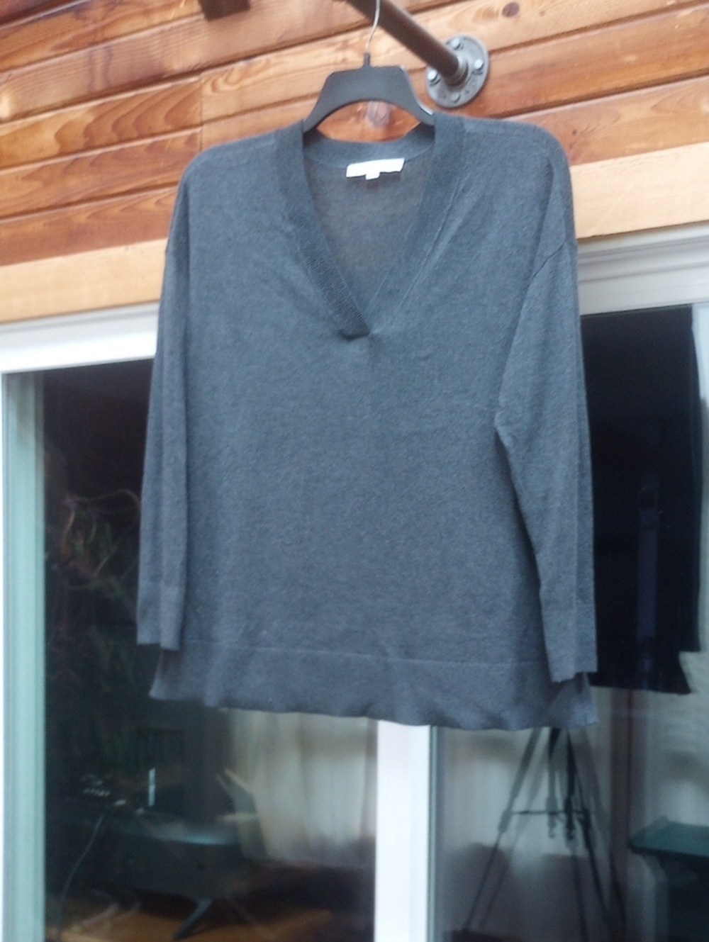 LOFT Women's V-Neck Sweater in Charcoal